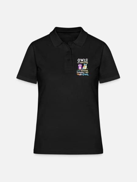 Eulen Eulenliebhaber - Frauen Polo Shirt - Schwarz
