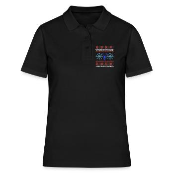 Motif Noël Pixel - Polo Femme - noir - Devant - Ailine (174cm)