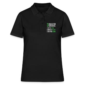 3 règles pour réussir - Polo Femme - noir - Devant - Ailine (174cm)