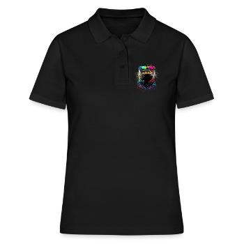 Loutre Loutre de mer Loutre Loutre Martre amour Loutre mignonne - Polo Femme - noir - Devant - Ailine (174cm)