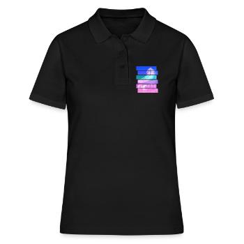 Rollschuh - Frauen Polo Shirt - Schwarz - Vorne - Ailine (174cm)