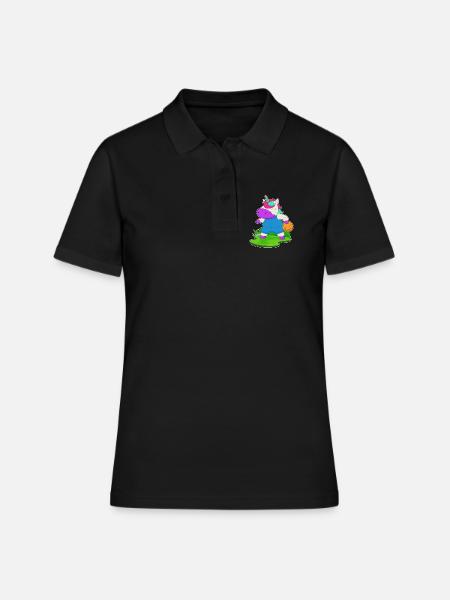 Licorne Basketteur Basketteur - Polo Femme - noir