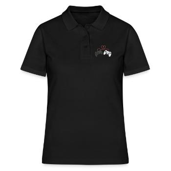 Herzverdrahtete Controller-Duo - Frauen Polo Shirt - Schwarz - Vorne - Ailine (174cm)