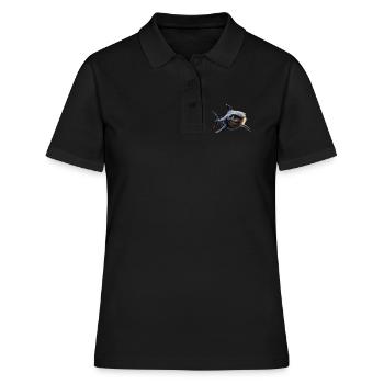 Hai Haifisch Tigerhai Taucher Süße Haie Weißer Hai - Frauen Polo Shirt - Schwarz - Vorne - Ailine (174cm)