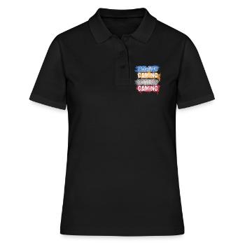 Gaming - Frauen Polo Shirt - Schwarz - Vorne - Ailine (174cm)