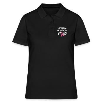 Octobre Rose 2025 Cancer du Sein Sensibilisation - Polo Femme - noir - Devant - Ailine (174cm)