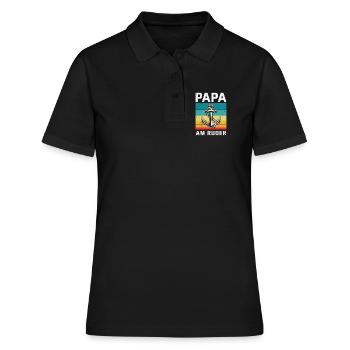 Future Dad DAD AT THE HELM Retro Funny - Women's Polo Shirt - black - Front - Ailine (174cm)