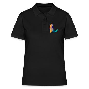 Seeotter Cartoon - Frauen Polo Shirt - Schwarz - Vorne - Ailine (174cm)