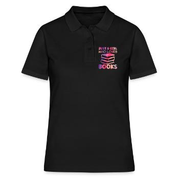 Juste une fille qui aime les livres - Polo Femme - noir - Devant - Ailine (174cm)
