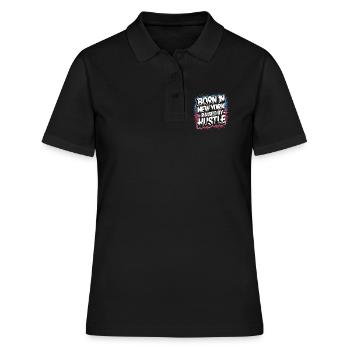 Né à New York – Hustle Streetstyle - Polo Femme - noir - Devant - Ailine (174cm)