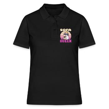 Sofa QUEEN - Unicorn gaming - Women's Polo Shirt - black - Front - Ailine (174cm)