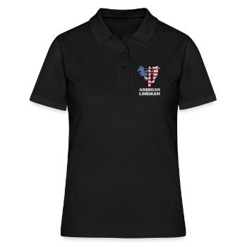 Silhouette du drapeau du monteur de lignes américain - Polo Femme - noir - Devant - Ailine (174cm)