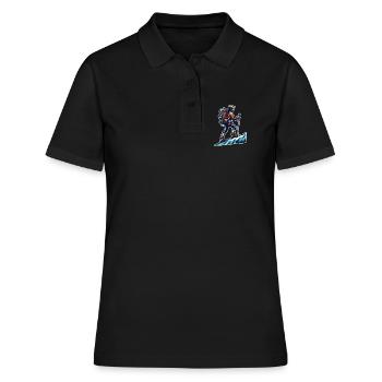 Bergsteiger  - Frauen Polo Shirt - Schwarz - Vorne - Ailine (174cm)