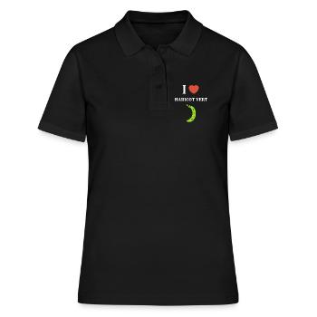 Französische Bohne - Frauen Polo Shirt - Schwarz - Vorne - Ailine (174cm)