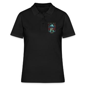 Aggro Tiré | Activer le vol ? - Polo Femme - noir - Devant - Ailine (174cm)