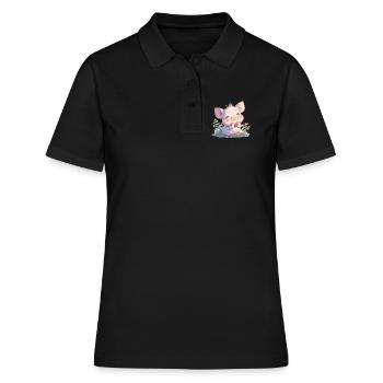 Pig Pig - Women's Polo Shirt - black - Front - Ailine (174cm)