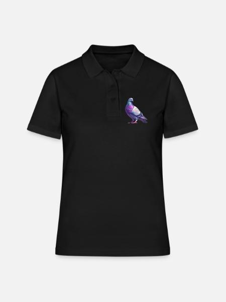 Tauben Taube - Frauen Polo Shirt - Schwarz