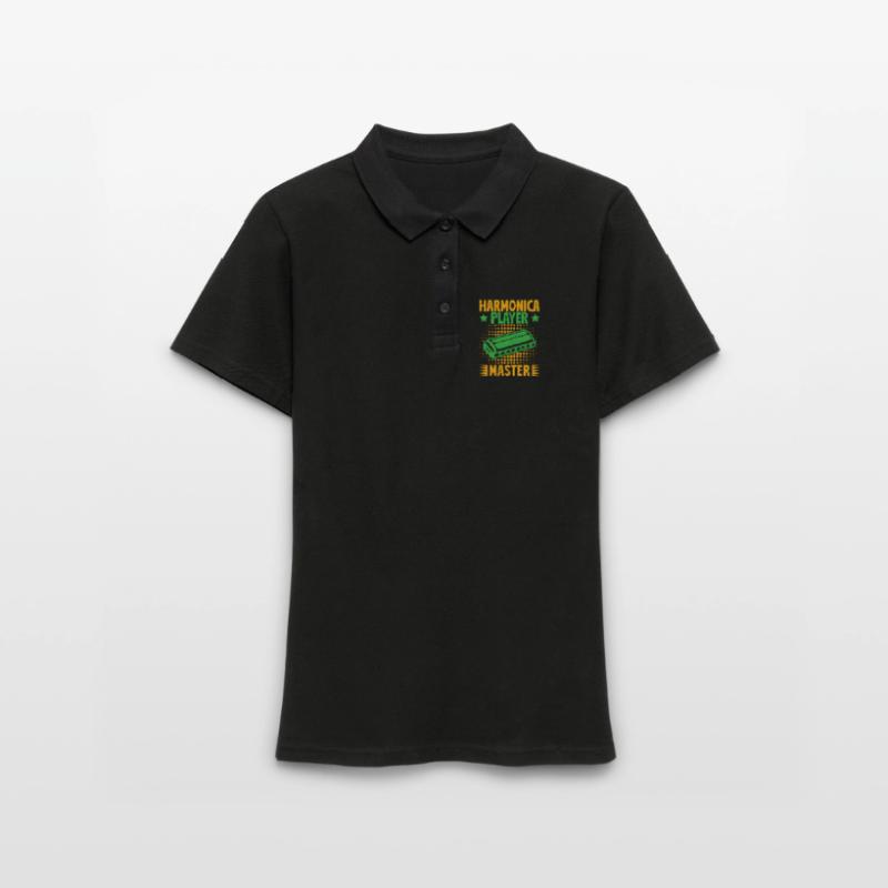 Funny Harmonica Player Master Harmonica Frauen Polo Shirt
