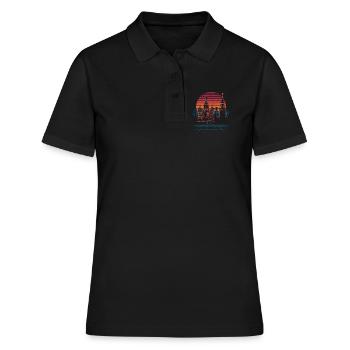 Néon Moscou Skyline Rétro - Polo Femme - noir - Devant - Ailine (174cm)
