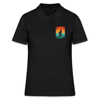 Wein - Frauen Polo Shirt - Schwarz - Vorne - Ailine (174cm)