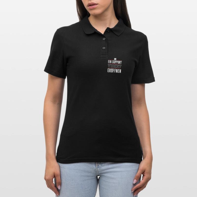 Codeur OUVRE UN TICKET DE SUPPORT DRÔLE Polo Femme