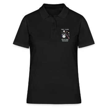 Magicien de routine | Vie quotidienne du travail social - Polo Femme - noir - Devant - Ailine (174cm)