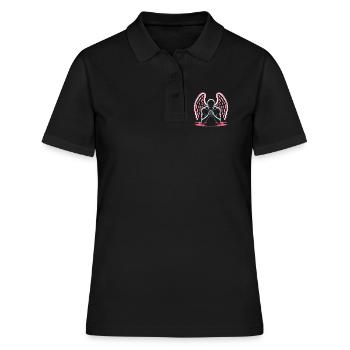 T-shirt Ange Déchu – Style Ailettes Néon Pixelisées - Polo Femme - noir - Devant - Ailine (174cm)