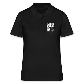 Ich mag große Enten und kann nicht lügen - Frauen Polo Shirt - Schwarz - Vorne - Ailine (174cm)