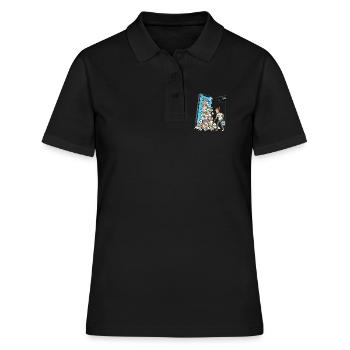Contrôle du chat Non merci Liberté d’expression Censure - Polo Femme - noir - Devant - Ailine (174cm)