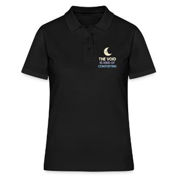 Existenzieller Humor, Nihilismus, Humor, - Frauen Polo Shirt - Schwarz - Vorne - Ailine (174cm)