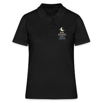 Existenzieller Humor, Nihilismus, Humor, - Frauen Polo Shirt - Schwarz - Vorne - Ailine (174cm)