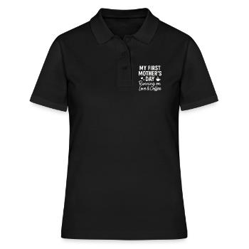 First Mother's Day Humor Mom Gift Idea Family - Women's Polo Shirt - black - Front - Ailine (174cm)