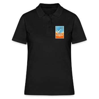 Was hochgeht wird geloggt | Plane Spotter - Frauen Polo Shirt - Schwarz - Vorne - Ailine (174cm)