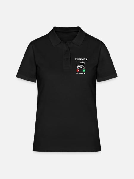 Business Is Calling Laptop Nerd IT Humor - Frauen Polo Shirt - Schwarz