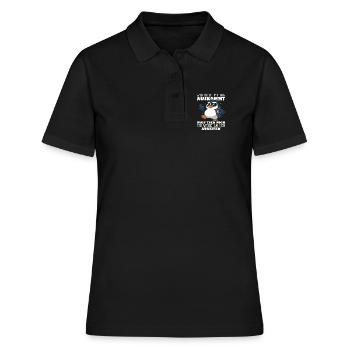 Wer nicht mit mir auskommt Pinguin Spruch - Frauen Polo Shirt - Schwarz - Vorne - Ailine (174cm)