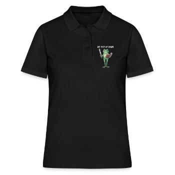 Dawn Quest Frog Sword and Scroll - Women's Polo Shirt - black - Front - Ailine (174cm)