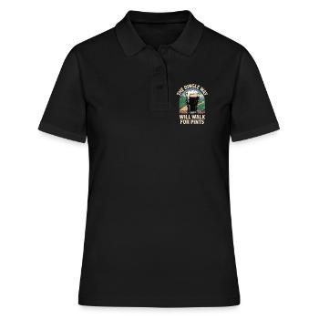 T-shirt à bière The Dingle Way – Motif de pub irlandais - Polo Femme - noir - Devant - Ailine (174cm)