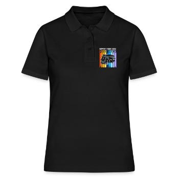 Camion de Snacks Food - Polo Femme - noir - Devant - Ailine (174cm)