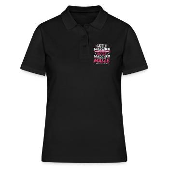Mallorca Party Spruch Malle Damen Outfit Humor - Frauen Polo Shirt - Schwarz - Vorne - Ailine (174cm)