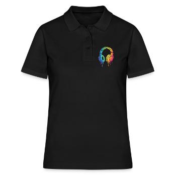 Graffiti Kopfhörer Gaming Gamer - Frauen Polo Shirt - Schwarz - Vorne - Ailine (174cm)