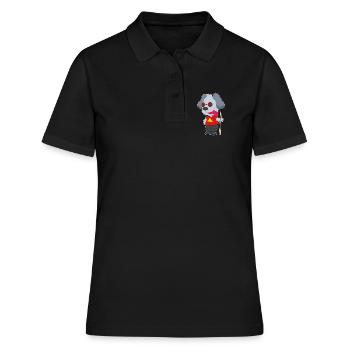 Hund Billiard Queue - Frauen Polo Shirt - Schwarz - Vorne - Ailine (174cm)