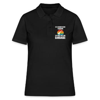 Ich brauche keine Therapie ich muss zum Gardasee - Frauen Polo Shirt - Schwarz - Vorne - Ailine (174cm)