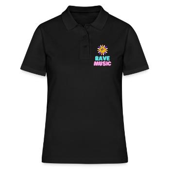Sunshine Rave Music Néon Design - Polo Femme - noir - Devant - Ailine (174cm)