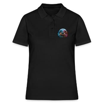 Chibi Jumping Spiders Galaxy Moon Kawaii Anime - Polo Femme - noir - Devant - Ailine (174cm)