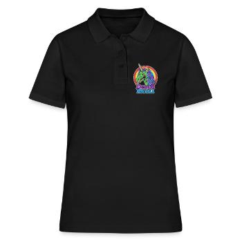 Death Metal – Dessin animé Zombie Licorne - Polo Femme - noir - Devant - Ailine (174cm)