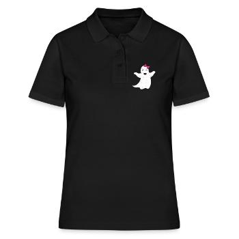 Geist Mädchen mit pinker Schleife - Frauen Polo Shirt - Schwarz - Vorne - Ailine (174cm)