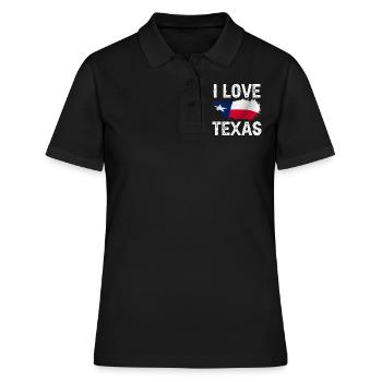 I Love Texas Texans Texan Pride Sayings - Women's Polo Shirt - black - Front - Ailine (174cm)
