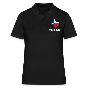 Texan Texas Pride Dictons Texan - Polo Femme - noir - Devant - Ailine (174cm)