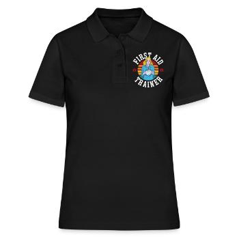 Erste Hilfe Ausbilder Sofortmaßnahmen Kurs Lehrer - Frauen Polo Shirt - Schwarz - Vorne - Ailine (174cm)
