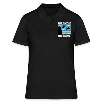 Wingsuit fliegen Base Jumping Fallschirmspringen Wingsuiting - Frauen Polo Shirt - Schwarz - Vorne - Ailine (174cm)